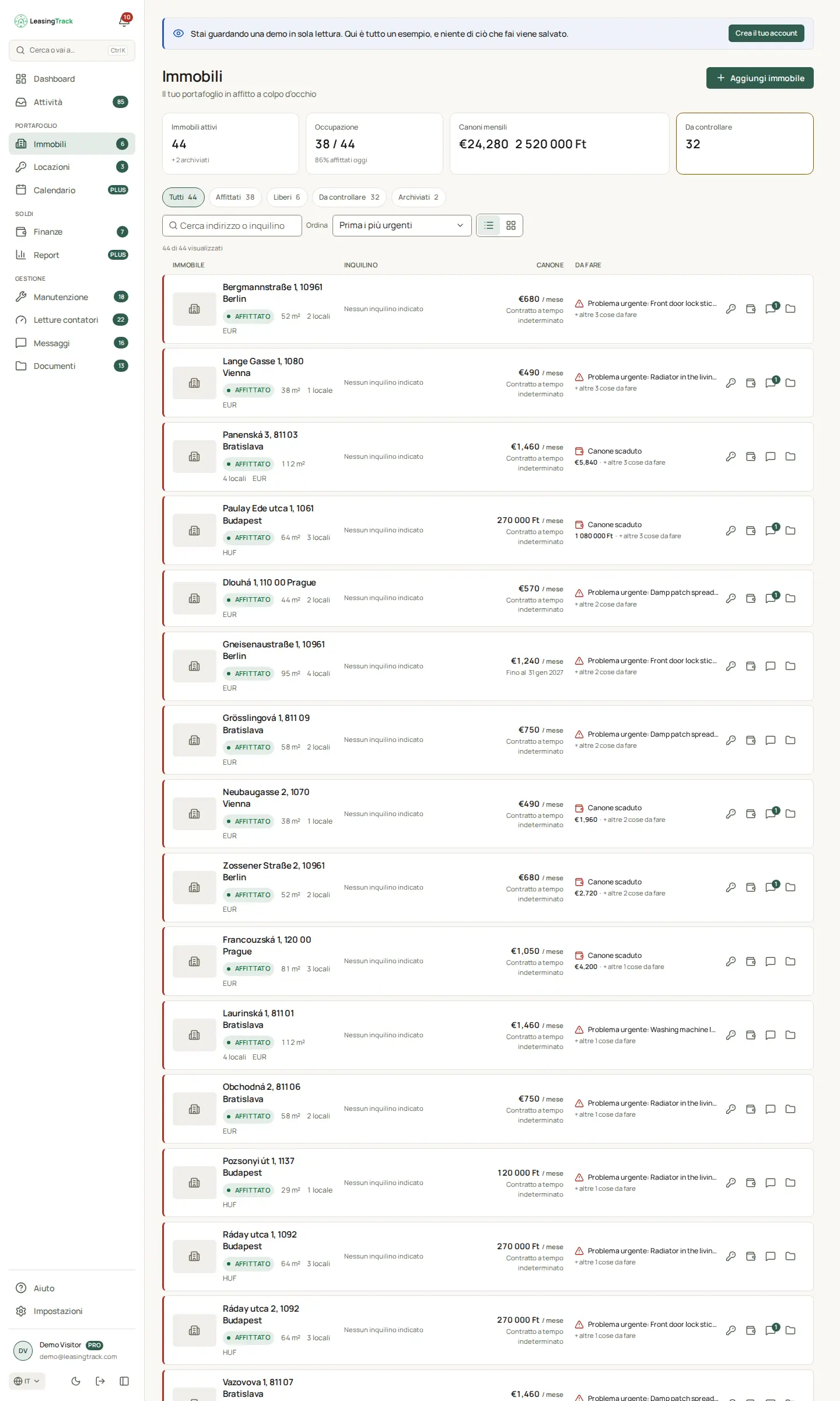 Screenshot di LeasingTrack: Immobili